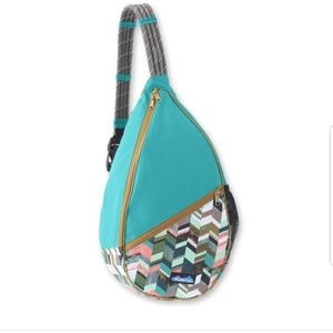 Kavu Teal Multi Chevron Sling Bag